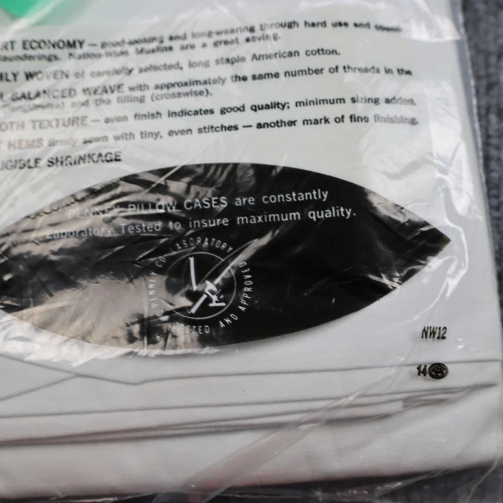 Vintage Penneys Nation Wide Strong Muslin Pillow Cases 42x36‎ 100% Cotton Set 2